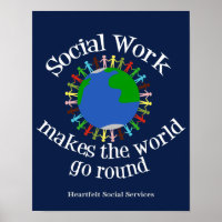 Inspirational Social Work Quote Custom Blue Office