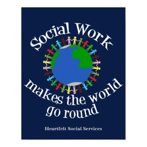 Inspirational Social Work Quote Custom Blue Office Poster