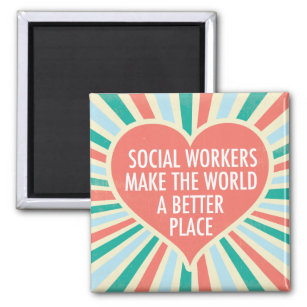 Inspirational Social Work Quote Cute Heart Office Magnet