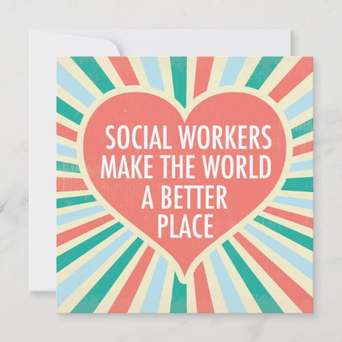 Inspirational Social Worker Heart Quote Card