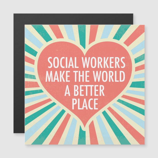 Inspirational Social Worker Heart Quote Magnet (Front/Back)