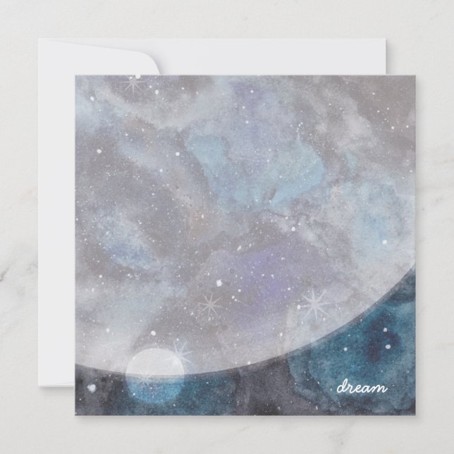 Inspirational Space Galaxy Stars Dream Kids Note Card (Front)