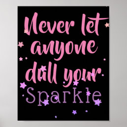 Inspirational Sparkle Quote Purple Pink Stars Poster