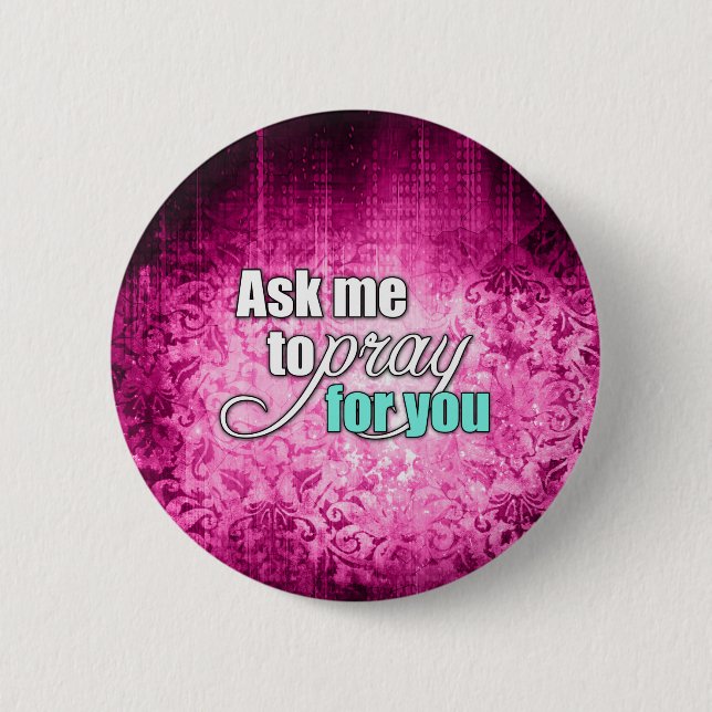 Inspirational Spiritual Christian Prayer Warrior Pinback Button (Front)