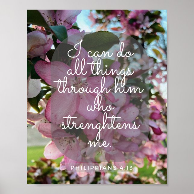 Inspirational Spiritual Quote with Pink Flowers Poster (Front)