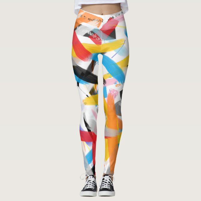 Inspirational Splash of Color Leggings (Front)