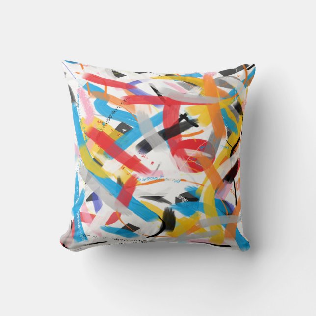 Inspirational Splash of Color Throw Pillow (Front)