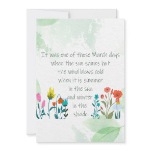 Inspirational Spring Quote Poem Charles Dickens   Card