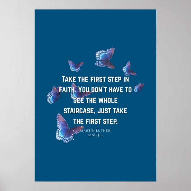 Inspirational Staircase Quote Print – Blue  (Front)