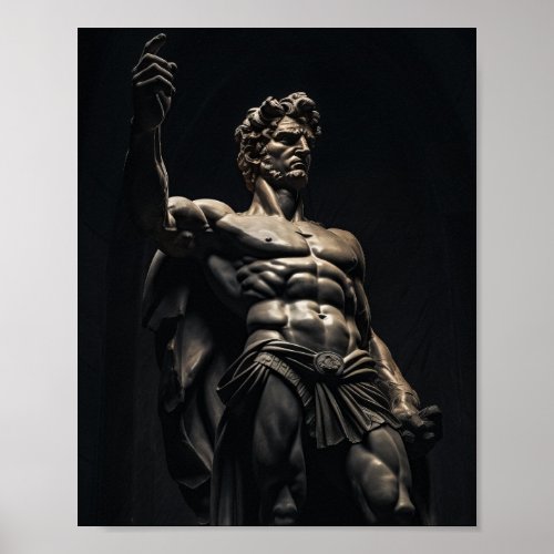 Inspirational Statue Man Pointing in Center _ Moti Poster