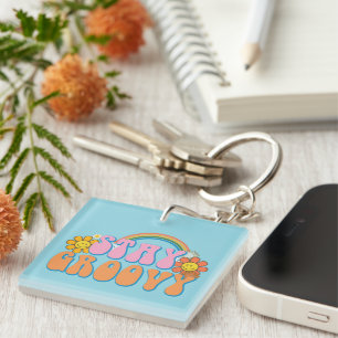Inspirational Stay Groovy Wordart Keychain