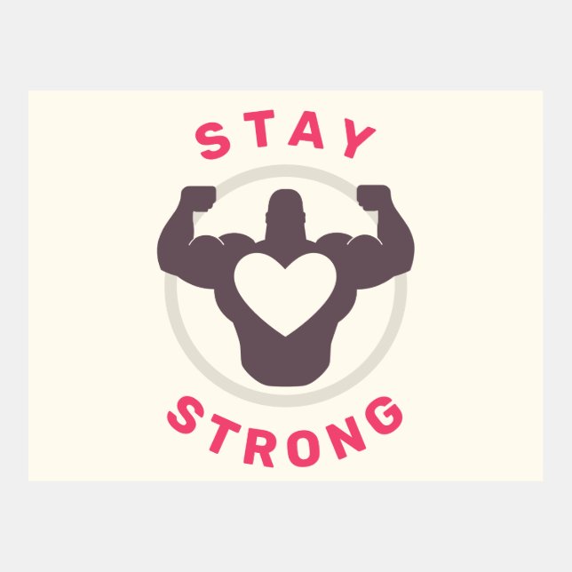 Inspirational Stay Strong Postcard Template (Front)
