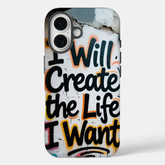 Inspirational Street Art Typography Concrete Wall iPhone 16 Case
