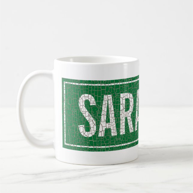 Inspirational Street Sign Quote Monogram Name Coffee Mug (Left)