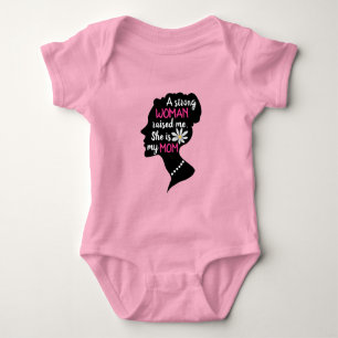 Inspirational Strong Woman Pink Mother's Day  Baby Bodysuit