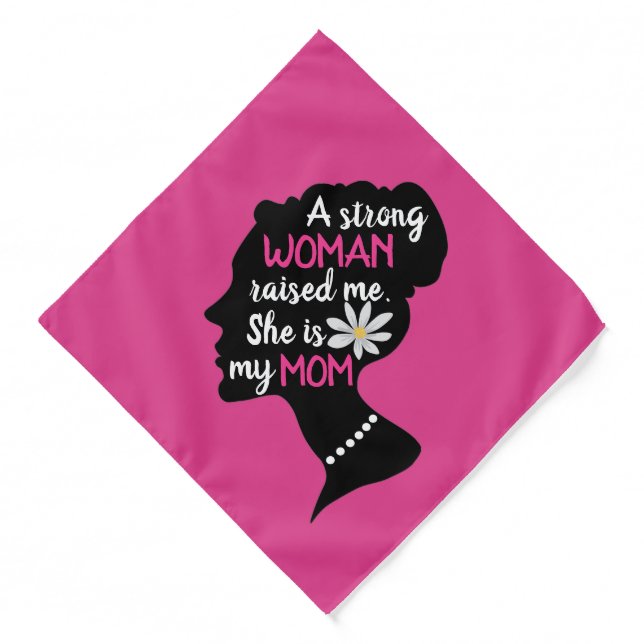 Inspirational Strong Woman Pink Mother's Day  Bandana (Front)