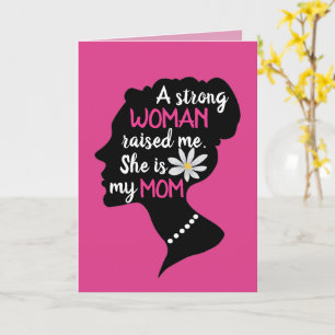 Inspirational Strong Woman Pink Mother's Day Card