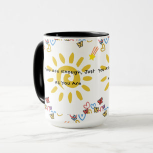 Inspirational Sun & Butterflies Doodle Pattern Com Mug