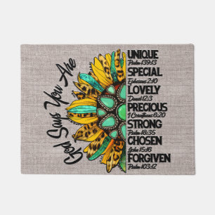 Inspirational Sunflower Scripture/Sublimation Doormat
