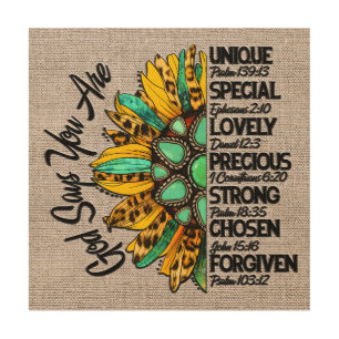 Inspirational Sunflower Scripture/Sublimation Wood Wall Art