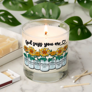 Inspirational Sunflower Sublimation/Scripture Scented Candle