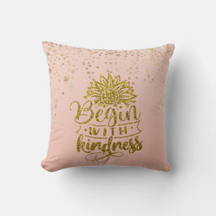 Inspirational Sunflower Throw Pillow