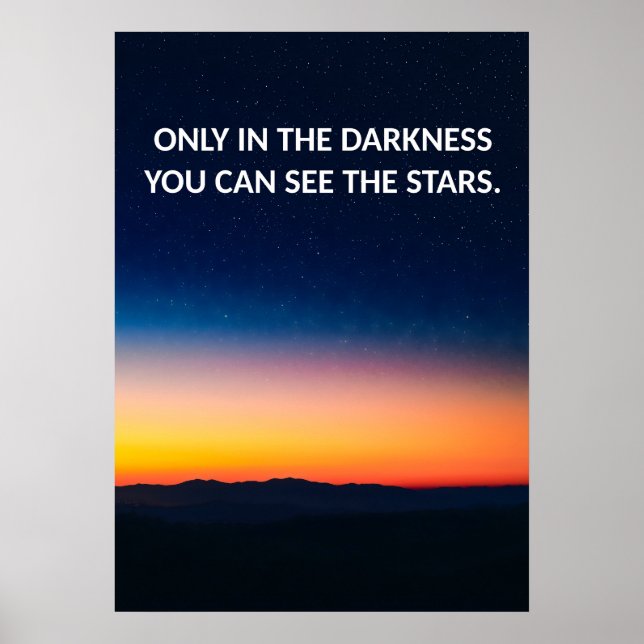 Inspirational Sunset Quote Poster (Front)