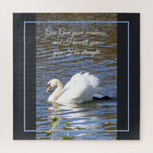Inspirational Swan on Lake Christian Jigsaw Puzzle