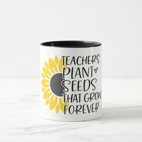Inspirational Teacher Sunflower Mug