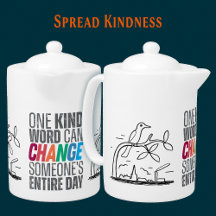 Inspirational Teapot - Positive Vibes Kitchen Gift