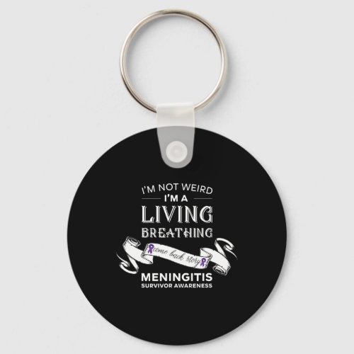 Inspirational Text Meningitis Survivor Awareness T Keychain