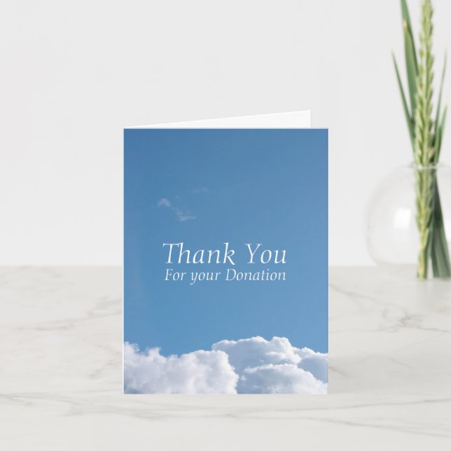 Inspirational Thank You For Your Donation Custom C Card (Front)