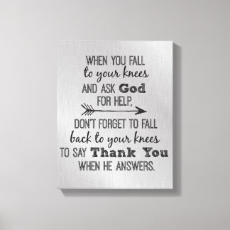 Inspirational Thank You God Quote Canvas Print