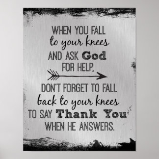 Inspirational Thank You God Quote Poster