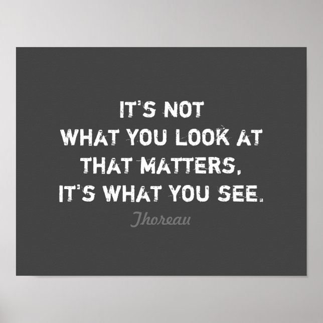 inspirational Thoreau literary  quote on gray Poster (Front)