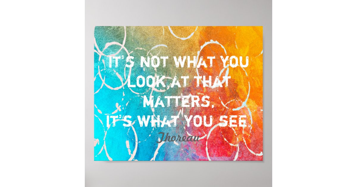 inspirational Thoreau quote poster abstract art | Zazzle