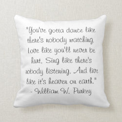 Inspirational throw pillow