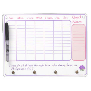 Inspirational To-Do List Dry Erase Dry Erase Board With Keychain Holder