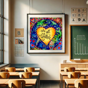Inspirational Together Encouraging Quote Heart  Poster