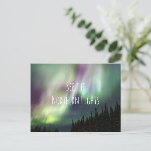 Inspirational travel bucket list Northern Lights Postcard Zazzle