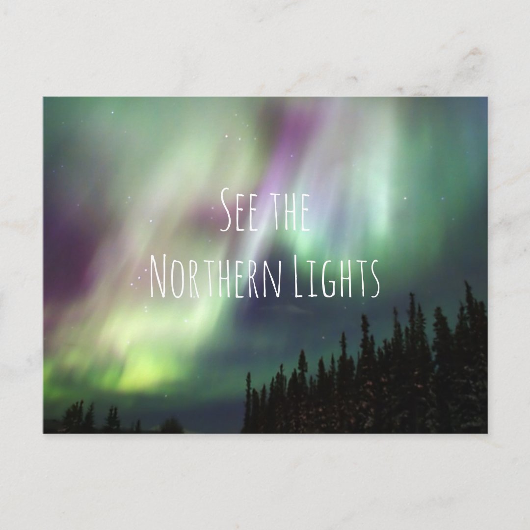Inspirational travel bucket list Northern Lights Postcard Zazzle