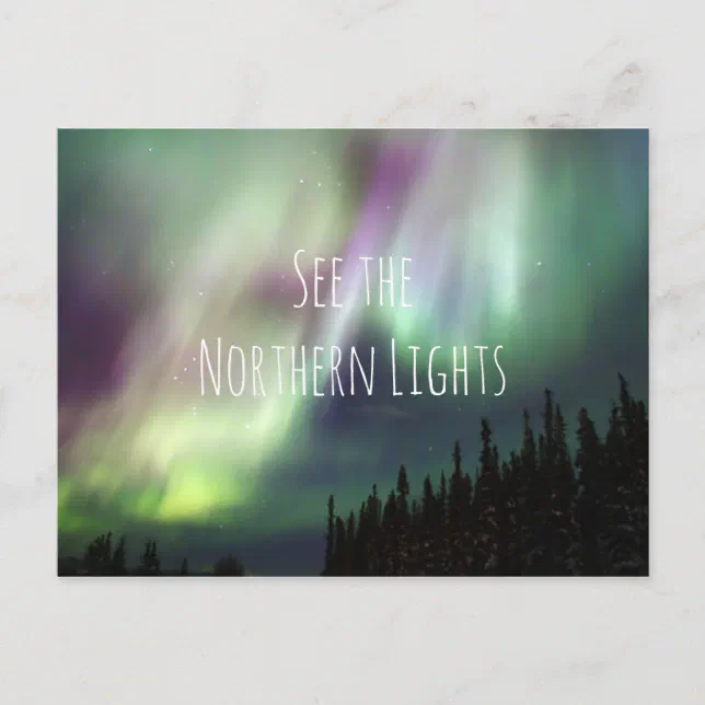 Inspirational travel bucket list Northern Lights Postcard Zazzle