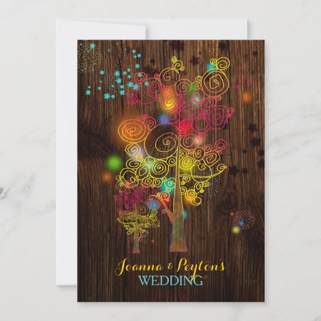 Inspirational Trees Magical Country Wedding Invitation (Front)