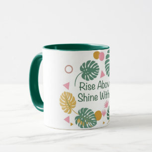Inspirational Tropical Monstera Palm Leaf Positive Mug