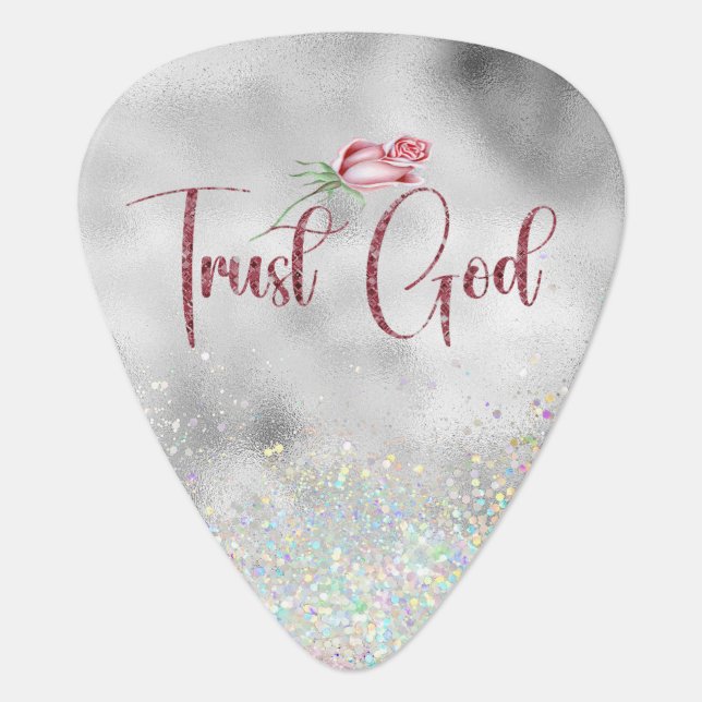 Inspirational Trust God Quote Guitar Pick (Front)