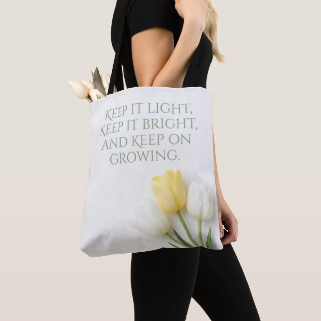 Inspirational Tulip Bouquet Tote Bag (Close Up)