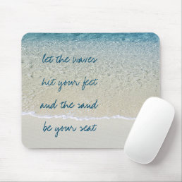 Inspirational Turquoise Blue Ocean Surf Waves Mouse Pad