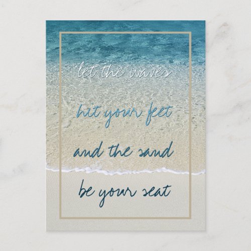 Inspirational Turquoise Blue Ocean Surf Waves Postcard
