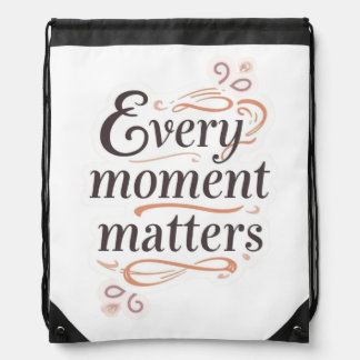 Inspirational typography art drawstring bag