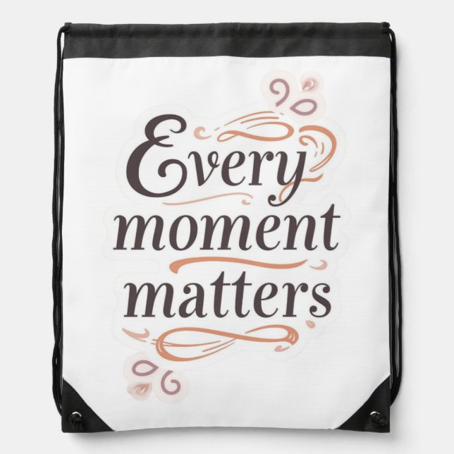 Inspirational typography art drawstring bag (Front)